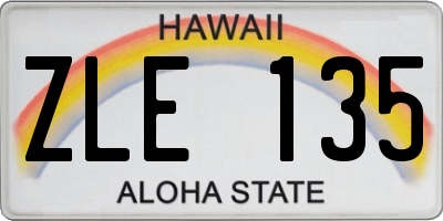 HI license plate ZLE135