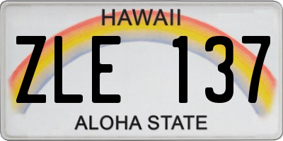 HI license plate ZLE137