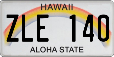 HI license plate ZLE140