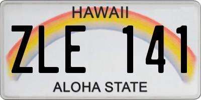 HI license plate ZLE141