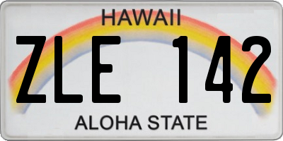 HI license plate ZLE142