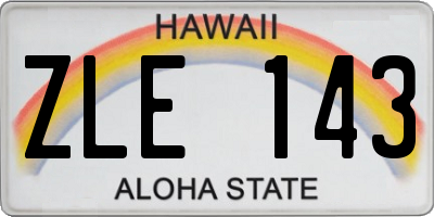 HI license plate ZLE143