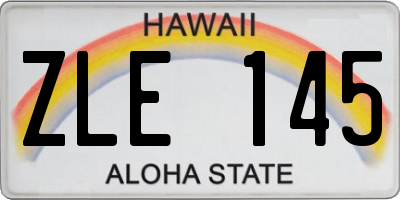 HI license plate ZLE145