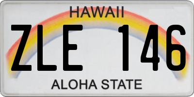 HI license plate ZLE146