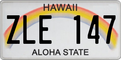 HI license plate ZLE147