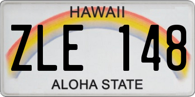 HI license plate ZLE148
