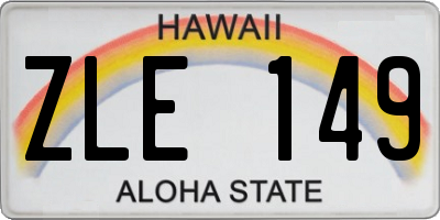 HI license plate ZLE149