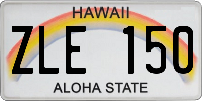 HI license plate ZLE150