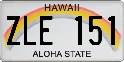 HI license plate ZLE151