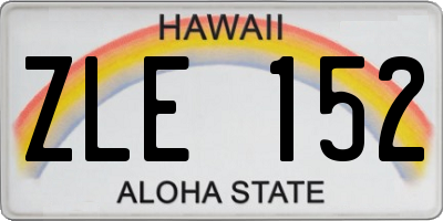 HI license plate ZLE152