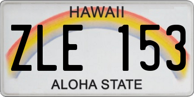 HI license plate ZLE153