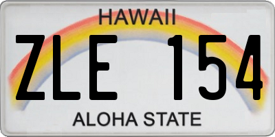 HI license plate ZLE154