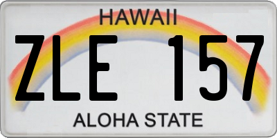 HI license plate ZLE157
