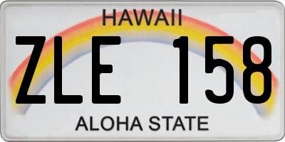 HI license plate ZLE158