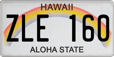 HI license plate ZLE160