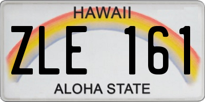HI license plate ZLE161