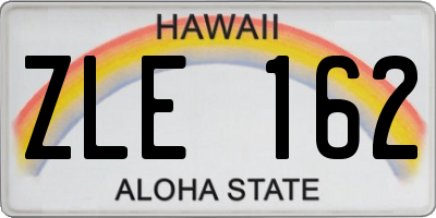 HI license plate ZLE162