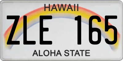 HI license plate ZLE165
