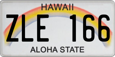 HI license plate ZLE166