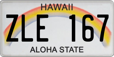 HI license plate ZLE167
