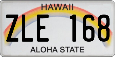 HI license plate ZLE168