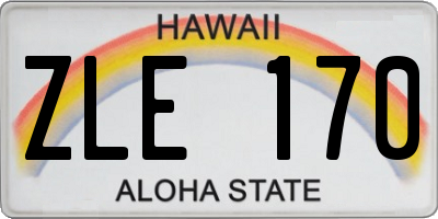 HI license plate ZLE170