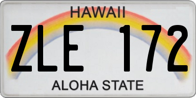 HI license plate ZLE172