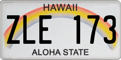 HI license plate ZLE173