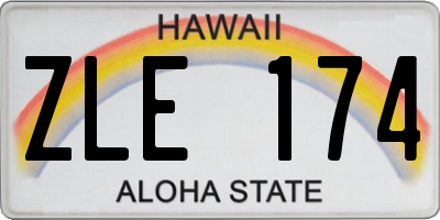 HI license plate ZLE174