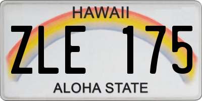 HI license plate ZLE175