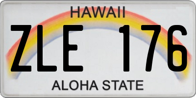 HI license plate ZLE176