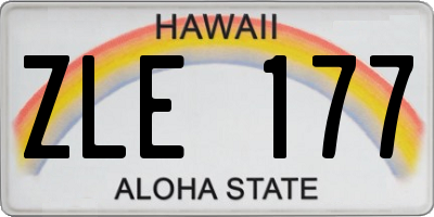 HI license plate ZLE177