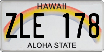 HI license plate ZLE178