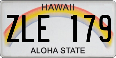 HI license plate ZLE179