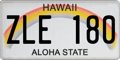 HI license plate ZLE180