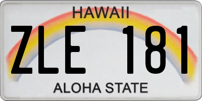 HI license plate ZLE181