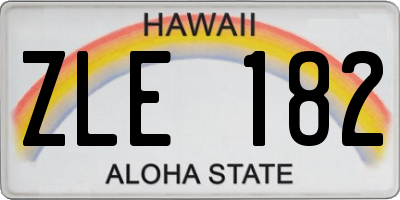 HI license plate ZLE182