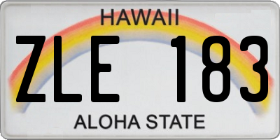 HI license plate ZLE183