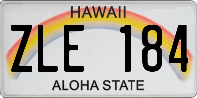 HI license plate ZLE184