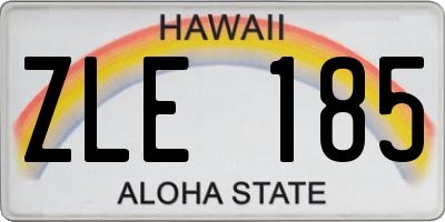 HI license plate ZLE185