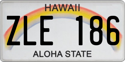 HI license plate ZLE186