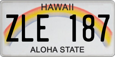 HI license plate ZLE187
