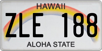 HI license plate ZLE188