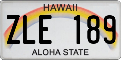HI license plate ZLE189