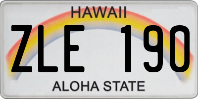 HI license plate ZLE190