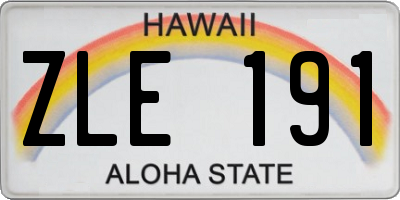 HI license plate ZLE191