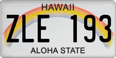 HI license plate ZLE193