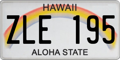 HI license plate ZLE195