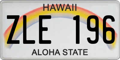 HI license plate ZLE196