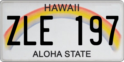 HI license plate ZLE197